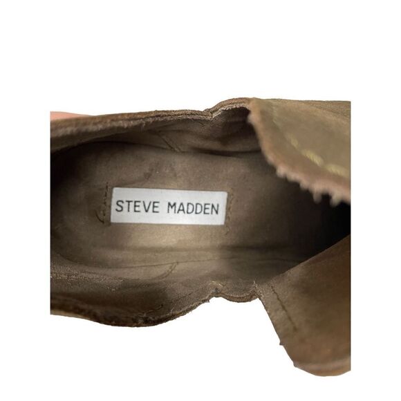 Steve‎ Madden Austin Suede Ankle Boots in Olive Green, Size 6.5 - Picture 6 of 9